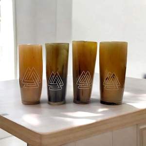 Vasos de Chupito Hechos a Mano con Cuerno de Búfalo, Vaso de Cuerno de Vaca para Beber, Jarra Vikinga de Cuerno de Buey para Fiestas y Brindis - Product Image 4