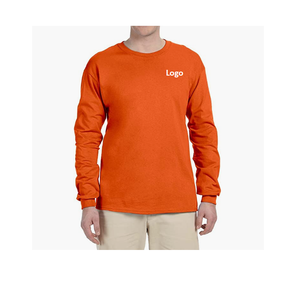 Wholesale Heavyweight T-Shirt 100% Cotton Customized <b>Cheap</b> High Quality Men's T-Shirt Long Sleeve Blank Solid Color Tee - Product Image 3