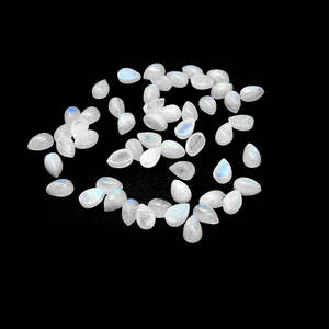 Natural <b>Moon</b> Stone Loose Nature <b>Crystal</b> Cabochon Pears Calibrated Sizes 9x11mm & 10x12mm - Product Image 1