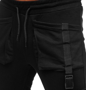 Pantalon de survêtement ample et empilé pour hommes de taille et logo personnalisés Pantalon de survêtement droit de couleur unie Pantalon de survêtement évasé Bootcut - Product Image 5