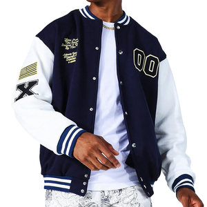 Chaqueta de béisbol de lana de estilo callejero para hombre, soporte de invierno XS, con capucha, informal, con botón, logotipo bordado, estilo de calle - Product Image 1