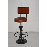 Tabouret de bar haut pour café, pub, club, style industriel antique, en fonte, avec mécanisme à manivelle, pour bar à domicile, hôtel