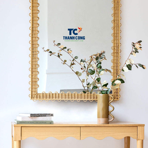 Miroir en rotin à prix avantageux, miroir de pleine longueur, forme ronde, décoration murale tissée naturelle, nouvelle collection, design élégant - Product Image 2