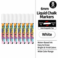 Craie liquide colorée, craie soluble dans l'eau, craie sans poussière, peinture, graffiti, marquage, tableau acrylique, tableau fluorescent, stylo effaçable
