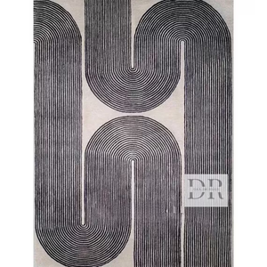 Alfombra de lana copetuda a mano de alta calidad, diseño de víbora, patrón Alto y Bajo, tamaño personalizado para comedor, sala de estar, cocina, etc. - Product Image 3