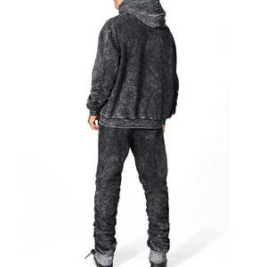 Survêtement délavé à l'acide pour homme Survêtement 100% coton Couleur personnalisée pour homme Survêtement délavé à l'acide OEM Prix bon marché - Product Image 2