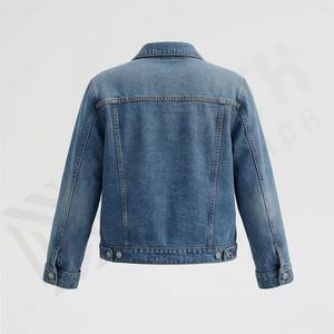 Veste en jean réversible décontractée pour femmes, coton, motif uni, bouton, décoration de logo, manteau d'hiver, vêtement d'extérieur élégant, couleur personnalisée - Product Image 2