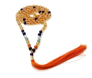 Wholesale Buy 7 Chakra Quartz 108 Knotted Mala Beads Handmade Indian Artist Yoga <b>Jewelry</b> Pulsera Fashion Beaded Necklaces - Product Image 5