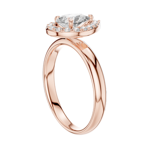 Anillo con Halo de Diamantes de Laboratorio en Forma de Pera de 0.94 CT para Mujer, VVS-VS EF CVD, Oro de 18K, 14K, 10K y Plata 925, Oro Rosa, Amarillo, Blanco - Product Image 5