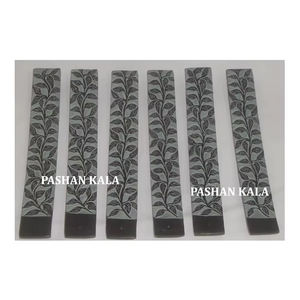 Porta Incienso de Piedra Jabonosa Hecho a Mano, Forma Rectangular Larga con Diseños de Tallado de Hojas Florales para Decoración de Oficina - Product Image 6