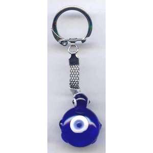 Porte-clés en verre 9X3 cm Evil Eyes Turtle Design - Product Image 1