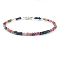 Bracelet en pierres naturelles de guérison de 3 mm, multi-tourmaline, micro-facettes, bijoux pour femmes, bracelets en pierres précieuses, vente en gros