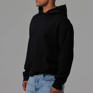 เสื้อฮู้ดแบบสวมหัวสำหรับผู้ชายเสื้อฮู้ดแบบลำลองสีพื้นสไตล์ฝรั่งเศส100% โลโก้แบบกำหนดเอง - Product Image 3