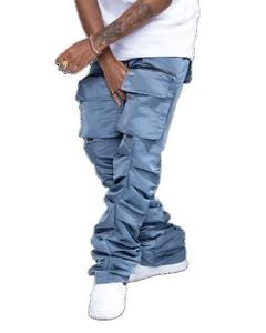 Men's Lightweight Distressed High Waist Custom Flared Stacked Sweatpants with Custom Colors & Logo - Product Image 1