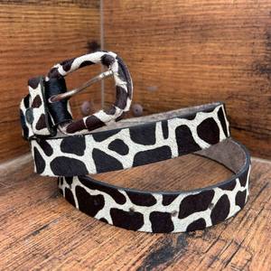 Nouveaux cheveux fabriqués à la main sur imprimé Animal Western femmes ceinture à la main 100% en cuir véritable Style Boho couverture de fourrure boucle ceinture pour jean - Product Image 3