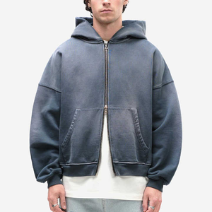 Nouveau design de sweats à capuche de couleur unie lavés à l'acide avec logo personnalisé pour hommes sweats à capuche de qualité supérieure en tissu de style de rue pour hommes vente à chaud - Product Image 1