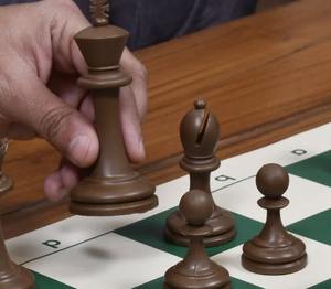 Pièces d'échecs en plastique teintes de la série Blitz de haute qualité, en bois de santal et brun chocolat, ensemble à prix abordable - Product Image 2