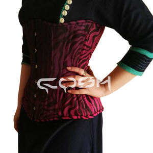 Corset imprimé zèbre multicolore avec fermeture à boucle avant - Product Image 1