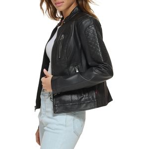 Veste de moto en cuir véritable cintrée à la taille Veste en cuir de mouton Veste en cuir véritable pour femmes avec impression de logo personnalisé - Product Image 5