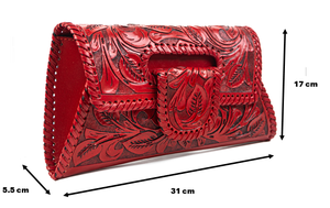 Sac à main en cuir ciselé Margarita S pour femme, fabriqué à la main, de haute qualité, avec bandoulière, finitions de luxe, travail artisanal - Product Image 4