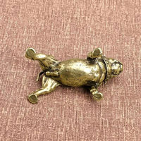 Figurine de chien en laiton et résine, tête oscillante, petite décoration, style antique nautique doré, personnalisable, pour la maison, support pour animaux de compagnie, décoration de bureau