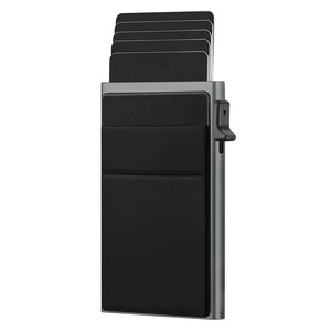 Mode grande capacité porte-carte de crédit portefeuille avec petite poche porte-carte en aluminium avec pince à billets vente chaude homme portefeuilles - Product Image 4