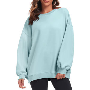 Sudaderas Extra Grandes de Felpa para Mujer, Cálidas para Invierno, Casuales, de Color Sólido, con Logotipo Frontal, 100% Algodón - Product Image 6