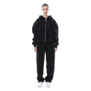 Ensemble de survêtement professionnel pour femmes, épais, 100% coton, deux pièces, imperméable, surdimensionné, à capuche, jogging d'hiver - Product Image 4