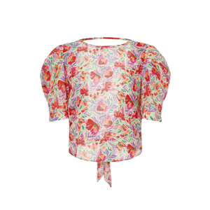 Exportation de qualité Georgette Floral Backless Top élégant et confortable pour les dates et les pique-niques disponibles à l'approvisionnement en gros - Product Image 1