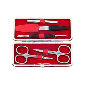 Ensemble de manucure en acier inoxydable finition satinée, instruments de pédicure rouges, prix de gros bon marché, logo personnalisé - Product Image 1