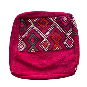 Puf Rectangular Hecho a Mano por Artesanos, 100% Algodón, Diseño a Cuadros, Multifuncional, Estilo Bohemio Marroquí, para Bebés y Bodas - Product Image 1