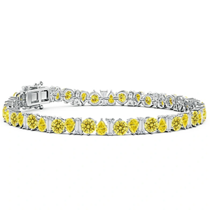 Bracelet de tennis en diamant de laboratoire en forme de coupe ronde et de poire avec or blanc et or rose directement du fabricant - Product Image 1