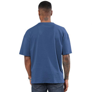 เสื้อยืดโอเวอร์ไซส์สไตล์สตรีทสำหรับผู้ชาย ผลิตตามสั่ง ขายส่ง ไซส์พลัส แขนสั้น ปักโลโก้ ไหล่ตก ใส่สบายสำหรับฤดูร้อน - Product Image 3