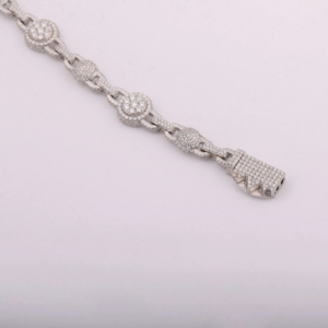 925 Sterling Silver Cuban <b>Ball</b> Link Body Chain <b>Iced</b> Out Moissanite Cut Diamond Gold Plating Hip Hop Rapper Style Body Jewelry - Product Image 2