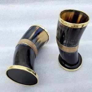 Verre Viking en corne de buffle, verre à boire - Product Image 1