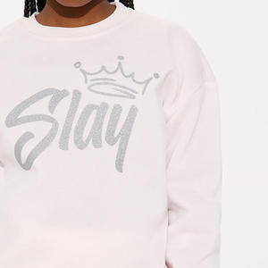 Sudaderas para niñas Material de lana de algodón suave Jersey cómodo Diseño de cuello redondo cómodo Impresión de logotipo personalizado Manga larga - Product Image 5