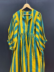 Meilleure qualité impression numérique femmes trois quarts manches lin robe mi-longue pur coton été imprimé fleuri décontracté naturel gland - Product Image 5