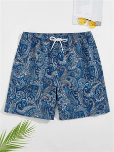 Fabricantes chinos Pantalones cortos de poliéster Hombres Pantalones cortos de baño con estampado personalizado Bloque de color Pantalones cortos para hombre - Product Image 2
