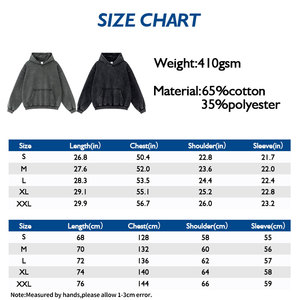 เสื้อมีฮู้ดผ้าบาติกสำหรับผู้ชาย410กรัมเสื้อมีฮู้ดผ้าบาติกแบบฝรั่งเศสขอบกระจัดกระจายเสื้อฮู้ดแนวสตรีทแบบย้อนยุค - Product Image 3
