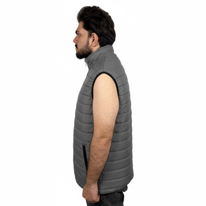 Chaleco Acolchado de Invierno sin Mangas con Capucha, Brillante, Cómodo, 100% Poliéster, Nuevo, al por Mayor, para Hombre - Product Image 3