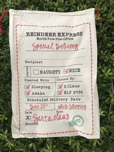 Sac de Noël géant pour cadeaux, sac à cordon extra large, personnalisé, écologique, en coton, pour emballer les cadeaux - Product Image 6