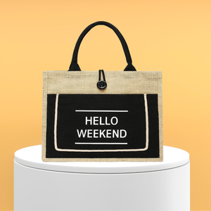 Custom <b>Printing</b> Logo Eco-friendly Rope Handle Travel Jute Tote Bag Letter Wedding Gift Bag <b>Extra</b> <b>Large</b> Beach Bag - Product Image 5