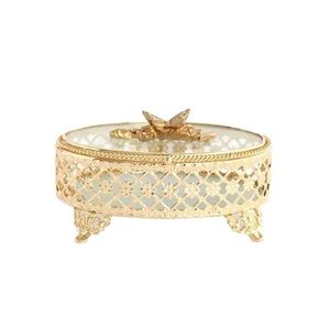 Manual Ring Display Metal Jewelry Boxes Elegant Brass <b>Wedding</b> Trinket Storage <b>Organiser</b> for Necklaces and Jewellery - Product Image 5