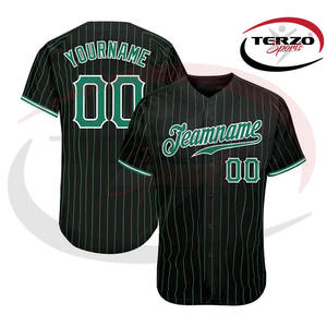 Nueva camiseta de béisbol de rayas personalizada Logotipo de sublimación liso al por mayor con su diseño unisex Team Club - Product Image 4