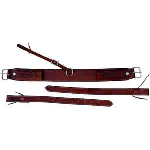 Haute qualité cuir marron circonférence flanc arrière selle Cinch billettes meilleur prix équipement de cheval pour l'équitation Style outillé occidental - Product Image 1