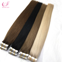 Ekstensi Rambut Asli India Remy 100% Grosir Pabrik, Double Drawn, Ujung Tebal, Dapat Diwarnai dan Di-Perm, untuk Wanita