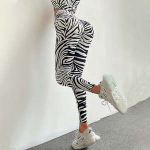 Women Stretch Yoga Pants Custom Butt Lift <b>Tummy</b> <b>Control</b> Tie Dye High Waist <b>Gym</b> Fitness Animal Letter Printed Breathable <b>Leggings</b> - Product Image 3