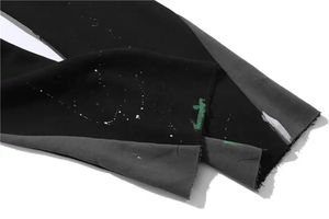 กางเกงวอร์มขาบานสไตล์สตรีทผู้ชายพิมพ์โลโก้ได้ตามต้องการกางเกงเอวยางยืดลำลองมีสีกราฟิกแบบสาดแสงซ้อนกันทำจากผ้าที่ทนทาน - Product Image 2