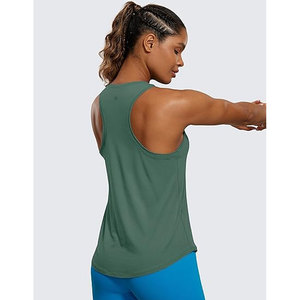 Womens Pima Cotton Racerback <b>Workout</b> Custom Logo Gym Wear <b>Tank</b> <b>Top</b> - Product Image 2