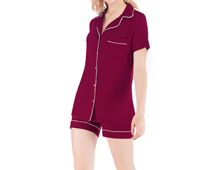 Pantalones cortos de verano Longitud 100% Conjunto de pijama de lino Tamaño personalizado Conjunto de pijama de lino para mujer Ropa de dormir de lino para mujer - Product Image 6